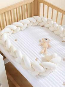 1 pieza Protector acolchado trenzado y tejido para baranda de cuna de bebé, gruesa protección decorativa para la guardería