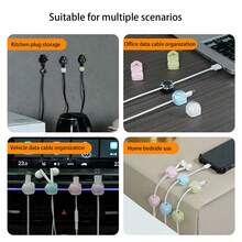 6pcs Magnetic Cable Organizer, Multifunctional Simple Cable Winder, Wire Holder For Office Desk, Computer Mouse Cord, Trace-Free Self-Adhesive - Multicolor - View 5