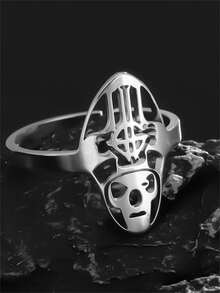 1 件装新款时尚 Ghost BC 无名食尸鬼不锈钢戒指重金属表带配饰