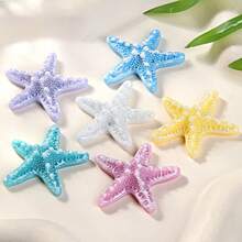 6pcs Creative Starfish Fridge Magnets, Cute Home Decor Stickers For Birthday Party, Refrigerator, Kitchen, Dishwasher, Office Whiteboard, Fun Fridge Magnets