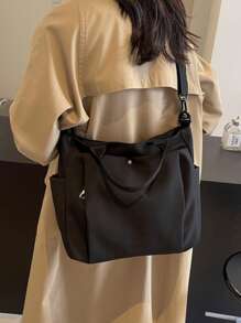 Casual Style Plain With Adjustable Strap Large Capacity Shoulder Tote Bag,Cross Body Bag Everyday Bag, Etc. Perfect For Daily Use - Suitable For Traveling, Work Or Shopping,University, College Classroom , Commute,School, Etc. For Women, Rookies & White-Collar Workers,Girl, College Students,Young Girl, Tote Bags For Women, College Essentials