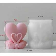 Stampo di silicone per candele a forma di cigno a forma di cuore