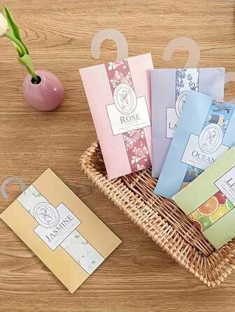 20pcs Hanging Fragrance Sachets, Rose, Jasmine, Lavender, Lily, Lemon, Ocean Scents, Suitable For Drawers, Closets, Wardrobes, Bathrooms, Cars, Valentine's Day, Decoration And Other Holidays