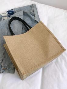 Women's Large Capacity Floral Print Shoulder Tote Bag - Khaki - View 5