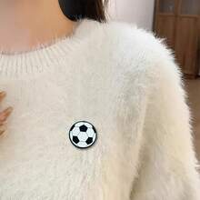 1pc Football Shaped Pin, For Decorating Clothing And Backpacks, Suitable As An Everyday Brooch - Multicolor - View 2
