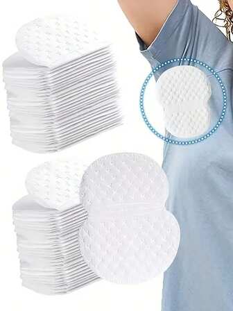 Disposable Underarm Sweat Pads - White Sweat Absorbing Stickers For Clothes, Collar Sweat Guards, One-Time Use Sweat Absorbent Patches, Odor Control & Stain Prevention Gym Accessories, Sport, Gym, Home Exercise, Sport Accessories, Gym Accessories, CrossFit Accessories