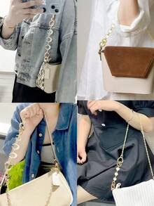 1pc/2pcs Heart & Moon White Chain Extension, 6.3 Inch & 6.5 Inch, Wallet Accessories Handbag Strap Extension Chain, For Handbag, Purse, Pouch, Y2K Accessories, Bag Strap Extender, Replacement Chain For Handbag, Crossbody, Shoulder Bag - Multicolor - View 3