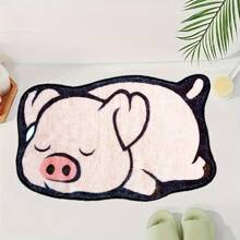 [Niedlicher Ferkel Badezimmermatte] Schnell trocknende, superabsorbierende, niedliche Ferkel Badezimmermatte - rutschfester Bodenvorleger für Wohndekoration, Badezimmer Dekoration, Outdoor Fußmatte, Türmatte, Sommerteppich, Badezimmer Zubehör, Rückkehr zur Schule