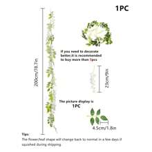 1/4 Pcs Artificial Flowers Garland,Total 28.8ft Artificial Wisteria Vine Silk Hanging Flower For Home Garden Outdoor Ceremony Wedding Arch Floral Decor