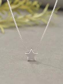 Colar de estrela elegante em prata esterlina - versátil e estiloso, perfeito para roupas casuais ou presentes, estilo sexy, estilos japonês e coreano