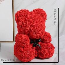 1 pieza Oso de Rosa - Flor Artificial - Peluche de Oso con Flor de Rosa - Hecho de Material PE - Regalo de Cumpleaños - Regalo del Día de San Valentín - Regalo de Navidad - Regalo de Halloween - Regalos - Regalo Perfecto - Juguete