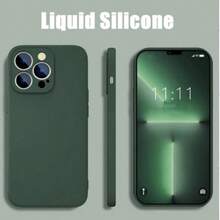 豪华液体硅胶软手机壳兼容 15 Pro 14 Plus 13 12 11 Mini X XR XS Max Galaxy S24 Ultra S23 FE S22 S21 S20 S10 Plus A15 A35 A55 A54 A53 A73 A33 A32 A22 A14 A23 A72 A42 A12 A13 A70 A15 防震后盖 - 墨綠色 - 查看 2