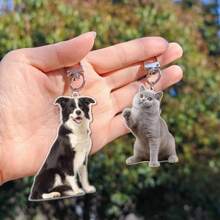 1pc Customized Photo Keychain, Acrylic Pet Keychain, Personalized Dog Keychain, Custom Photo Picture Keychain