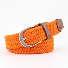 1 pieza Cinturón elástico ajustable tejido con 22 colores, 2,5 cm de ancho, 100 cm de largo, para verano, escuela