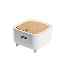 Cylinder Office Trash Can With Quiet Close Lid - Press Top, Plastic, Odor-Proof, Space-Saving, Easy To Clean, For Office, Kitchen, Bathroom, Bedroom - No Electricity Needed