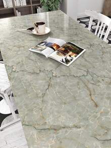 1 Roll Marble Adhesive Wallpaper, Faux Jade Stone Pattern, Waterproof & Oil-Resistant, Removable Peel & Stick, Easy Installation, Suitable For Kitchen Backsplash, Furniture Renewal, Room Decor, Bathroom Countertop, Cabinets, Desktops & Tiles - Multicolor - View 2