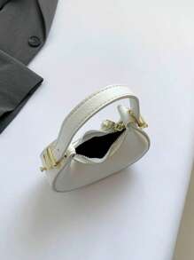 Mini Women's Solid Color Lipstick Shaped Clutch Bag With Adjustable Handle, Party/Event Baguette Handbag