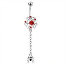 6PCS New Retro Punk Style Black Rose Spider Pendant Piercing Navel Ring Sexy Gothic Style Summer Navel Accessories - 6 CÁI - Xem 6
