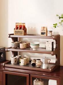 1pc Simple Desktop Storage Rack, Multi-Layer Dining Table Organizer, Small Desktop Cup & Teaware Holder For Home, Dorm, Kitchen