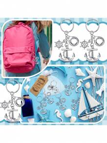30pcs Musical Note Ship Aiming Keychain Pack - Keyring Packs With Organza Bags For Wedding, Christmas Party Favors, Music Symbol Decoration, And Thank You Gift Tags Summer Birthday Gifts Beach Back To School School Supplies Room Decor