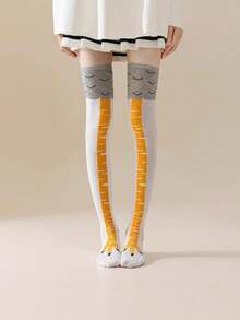 1 Pair Kids Chicken Claw Cartoon Knee-High Socks, Stretchy Breathable Toddler Casual Socks For Daily Wear, Vacation, Birthday Party, Suitable For All Seasons - Multicolor - View 14