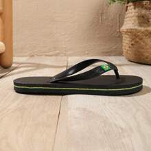 Sandalias tipo flip-flop con estampado de la bandera de Brasil para mujer, sandalias planas de playa de moda para el verano, zapatillas casuales para interiores y exteriores