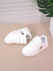 童鞋春季新款防滑女童跑步鞋卡通男童休闲运动鞋幼儿婴儿运动鞋小白鞋 - 白色 - 查看 2