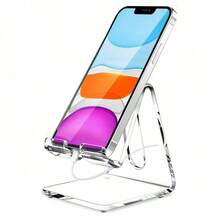1Pc Desktop Phone Holder Stand Storage Shelf Creative Internet Celebrity Acrylic Decoration Tablet Clear Student Phone Holder - Clear - View 2
