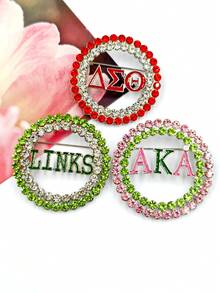 1pc Women Brooch Pin, Elegant Attitude Contrast Color Greek Letter Hollow Circle, Versatile For Daily Wear & Gift - Brooch - View 5