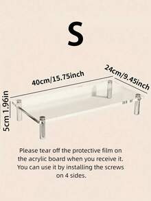 1pc Acrylic Laptop Riser Stand, Transparent Desktop Monitor Holder, Storage Rack For Home Office & Dorm - Multicolor - View 5