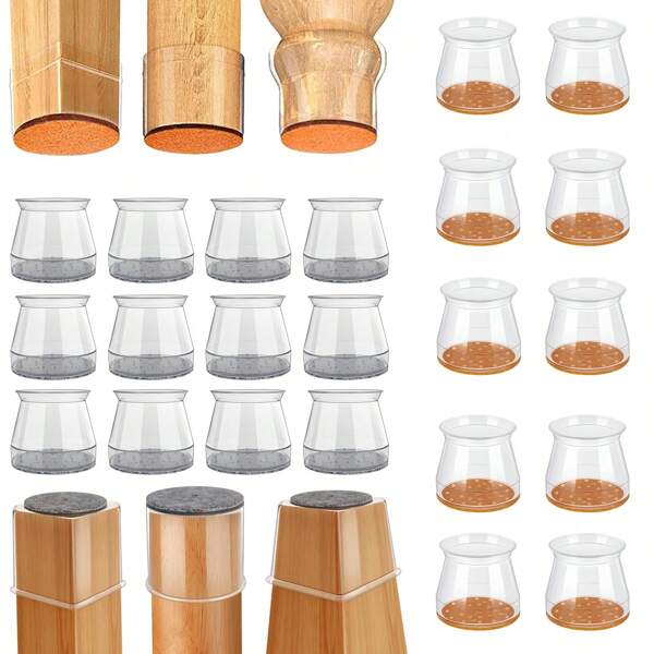 24pcs Chair Leg Floor Protectors, Silicone Chair Leg Caps Cover Furniture Pads For Hardwood Floors, Furniture Sliders For Chair Legs(Round)