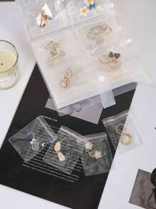 30pcs Matte Transparent Jewelry Storage Booklet With 30pcs Anti-Oxidation Storage Bags, Suitable For Rings, Earrings And Necklaces, Women's Gift Categorization And Organization Container, Jewelry Accessories Earrings Transparent Storage Album And Bags, Agate Bead Anti-Oxidation Self-Sealing Bags - Multicolor - View 5