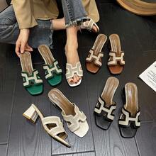 Sandalias Tacon Cuadrado - Multicolor - Ver 3