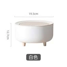 Cylinder Office Trash Can With Quiet Close Lid - Press Top, Plastic, Odor-Proof, Space-Saving, Easy To Clean, For Office, Kitchen, Bathroom, Bedroom - No Electricity Needed