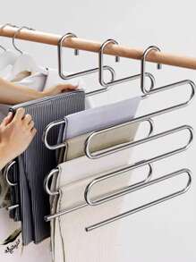 1pc Stainless Steel Hanger, Multiple Colors Available, Non-Slip Space Saving Clothes Storage Rack For Pants Jeans Scarves, Multi-Function Hanger, Wardrobe Organizer, Holiday Decoration Home Decor Spring Decoration