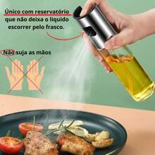 1 pièce Bouteille pulvérisateur d'huile en verre transparent et acier inoxydable, design minimaliste moderne pour la cuisine. Bouteille de pulvérisation d'huile pour le barbecue, la salade et la cuisson.