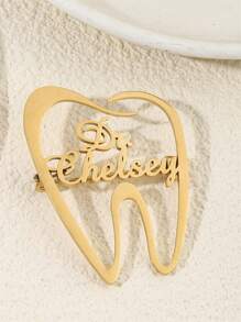 1 Stück personalisierter Namensausweis für Zahnärzte, individueller Dentaltext-Brosche, Edelstahl-Namensschild als Geschenk für Zahnärzte, einzigartiges Erinnerungsgeschenk für ihn, Geburtstagsgeschenk für ihn, Weihnachtsgeschenk, Valentinstaggeschenk