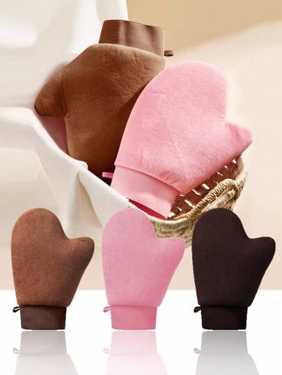 1 szt. Wielorazowa rękawica samoopalająca do ciała i twarzy, dwustronny aplikator balsamu, rękawica do opalania, zmywalna