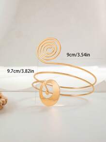 1 pieza Brazalete de metal con diseño de estrella de mar geométrico de moda para mujer, adecuado para playa, vacaciones, fiesta, regalo