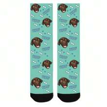 1 Pair Of New Puppy Custom Socks, Couple Custom Socks, Graduation Gift, Fun Turtlenecks Custom Socks As Men's Gifts, Sports Socks, Custom Sports Socks, Birthday Custom Gifts, As Valentine's Day Gifts