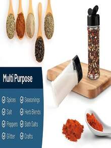 12pcs Spice Jar Set, Round Spice Bottles, Kitchen Spice Jars, Spice Rack Storage Box, Kitchen Tools, Outdoor Camping Picnic BBQ Accessories With Pour/Sift Shaker Lids - Multicolor - View 4