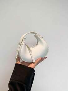 Mini Women's Solid Color Lipstick Shaped Clutch Bag With Adjustable Handle, Party/Event Baguette Handbag