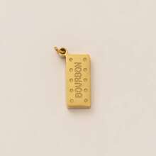 1 件不锈钢食物元素时尚吊坠，带有咖啡、红酒、面包、饼干、披萨、甜甜圈等元素，适合 DIY 女士配饰和钥匙扣和包扣 - 金色 - 查看 12