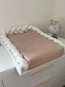 1 pieza Protector acolchado trenzado y tejido para baranda de cuna de bebé, gruesa protección decorativa para la guardería