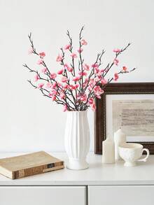 4/8 件粉色梅花仿真花 21.7 英寸假冬梅长茎塑料花家居酒店办公室婚礼派对花园装饰