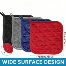 Conjunto de 4 suportes para panelas resistentes ao calor com argolas para pendurar, suporte para panelas próprio para forno, conjunto de protetores de panelas para cozinhar, assar, acampar e uso doméstico