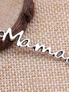 10pcs Antique Silvery Color Word Mama Connector Charms Pendants - For Handmade Jewelry Making - Suitable For Necklaces & Bracelets - Perfect Gift For Mothers & Crafters - Silver - View 3