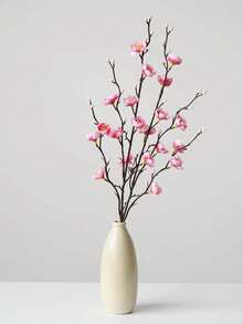 4/8 件粉色梅花仿真花 21.7 英寸假冬梅长茎塑料花家居酒店办公室婚礼派对花园装饰