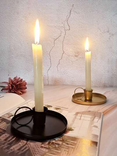 1pc Vintage Metal Candle Holders, Candlesticks For Wedding Candlelight Dinner Decor, Classic Candle Stick Holders, Tabletop Mounting, Romantic Setting, Elegant Table Decor, Candle Decor, Candlestick Set, Home Decor