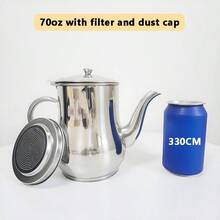 1pc Stainless Steel Oil Pot With Filter, Household Oil Bottle, Sauce Pot With Separation Filter, Suitable For Liquid Seasoning Storage, Kitchen Oil Dispenser With Lid And Press-Open Design - Silver - View 10